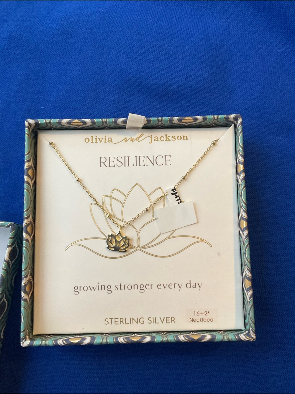 Olivia and Jackson Gold Lotus Pendant Necklace - Resilience
